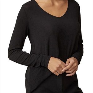 Express high/low black cotton tunic top